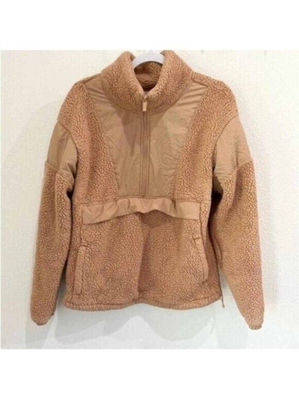 VS PINK Tan Fleece Teddy Pullover Jacket Athleisure Cozy
